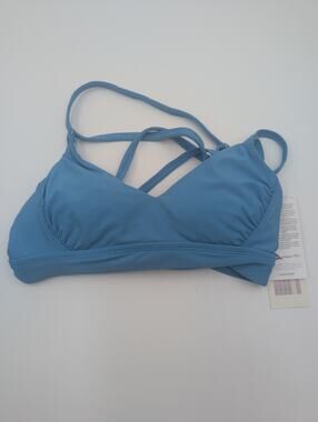 Calia Pure Traquil Blue Bikini Top With Removable Cups Size XS Strppy Back NWT